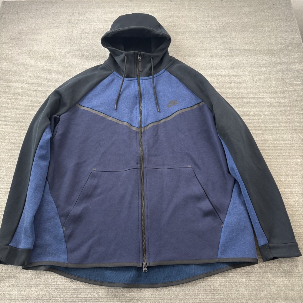 Nike Sportswear Tech Fleece Sweatshirt Mens 2XL Blue Full Zip Multicolor
